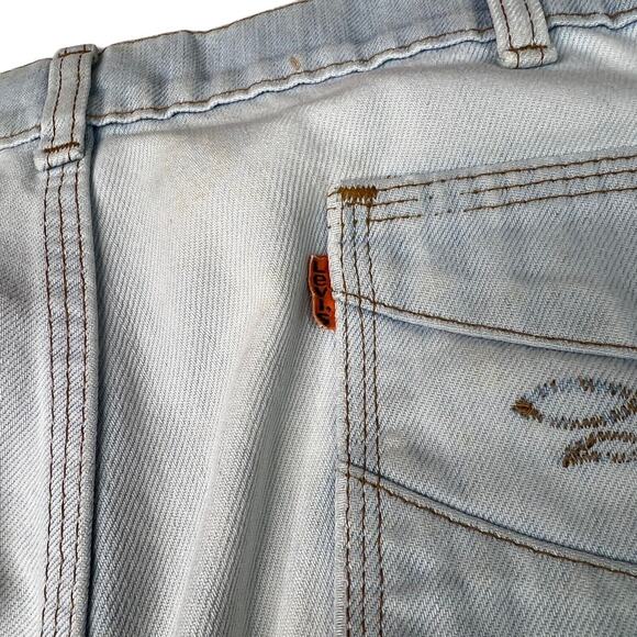 Levi’s VTG 70s High Rise Slim Straight Jeans Orange Tab FLAW Light Wash 12/14 - Picture 9 of 10
